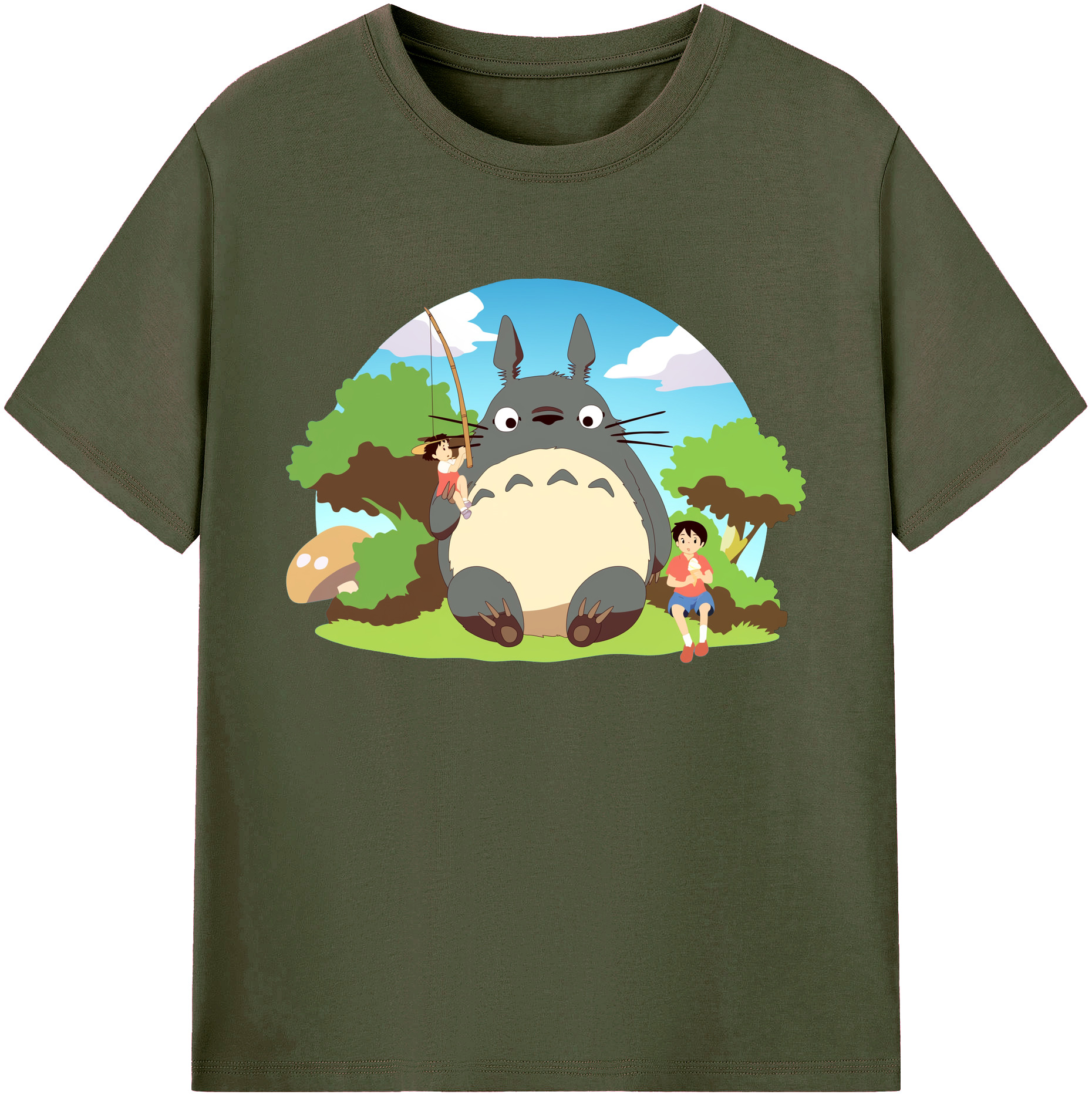 （画像用） となりのトトロ 草壁メイ 草壁サツキ My Neighbor Totoro Satsuki Kusakabe Mei Kusakabe 綿100％ メンズ半袖Tシャツ｜肌触りやわらか＆通気性